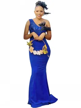 Afriške Obleke Za Ženske Luksuzno Poročno Zabavo Maxi Obleke, Elegantne Ženske Večerne Dashiki Haljo Off Rami Obleko