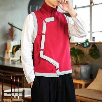 M-5XL Kitajska Tradicionalna Oblačila Kitajski Moda Plus Velikost Tang Brezrokavnik Ženske in Moške Zimske Jeseni Waistcoat Letnik Bluzo 4XL