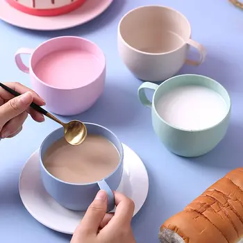 Varnost Pšenične Slame Mleka Pokal Preprost Stil Kava Čaj Vrč Zajtrk Dobave Pitne Okolju prijazno Drinkware Slike 4