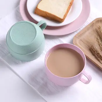 Varnost Pšenične Slame Mleka Pokal Preprost Stil Kava Čaj Vrč Zajtrk Dobave Pitne Okolju prijazno Drinkware Slike 5