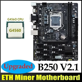 B250 V2.1 BTC Rudarstvo Matično ploščo+G4560 CPU 12XPCIE LGA1151 Dual Channel DDR4 MSATA USB3.0 B250 ETH Rudarstvo Motherboard Slike 5