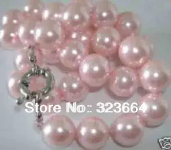 Vroče Prodajajo! 16 mm pink shell biserna ogrlica, 18