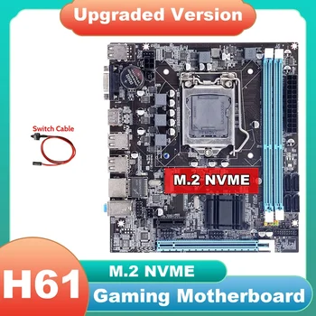 Matična plošča H61+Switch Kabel LGA1155 M. 2 NVME DDR3 PCIE 16X Za Domačo Pisarno Za PUBG PRIM LOL Gaming Motherboard Slike 5
