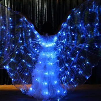 K04 Ballroom ples led kostume 6 se spremeni barva pisane led krila bellydance svetlobna plašč pevka opravljanje obleko žareče rave