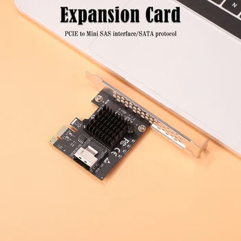 PCI Express SATA Kartica 4 Vrata Širitev Kartico Mini SAS Vmesnik Riser Card Pcie X1 2.0 Vmesnik 6Gbps Glava Komplet Slike 1