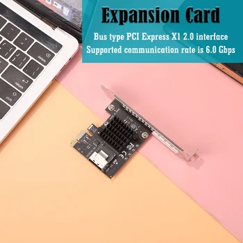 PCI Express SATA Kartica 4 Vrata Širitev Kartico Mini SAS Vmesnik Riser Card Pcie X1 2.0 Vmesnik 6Gbps Glava Komplet Slike 2