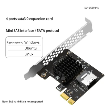 PCI Express SATA Kartica 4 Vrata Širitev Kartico Mini SAS Vmesnik Riser Card Pcie X1 2.0 Vmesnik 6Gbps Glava Komplet Slike 4