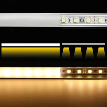 50PCS DHL 1m LED traku aluminij profil za 5050 5730 LED trdi bar svetlobe led bar aluminija kanal ohišje s pokrovom koncu pokrov