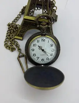 Vintage bronasto anime starinsko Moda quartz Projekcijska ura dobre kakovosti steam punk kavboj verige žepne ure Slike 0