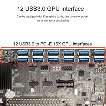 B250C 12 Kartico BTC Rudarstvo Matično ploščo+CPU Ventilator+Termalno Pasto+4G DDR4 RAM+SATA+Switch Kabel 12 USB3.0 LGA1151 DDR4 MSATA Slike 2