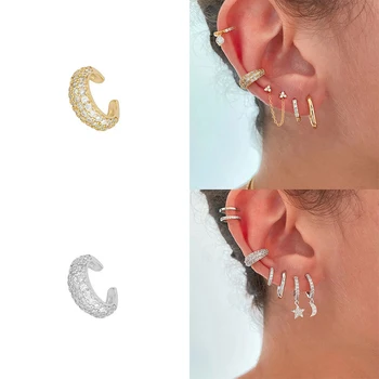 Bohemia Piercing Luksuzni C-oblikovan Cirkon Uho Posnetke za Ženske Uhani, Modni Nakit Dodatki Isti Earing Stranka Mujer Pendientes Darilo