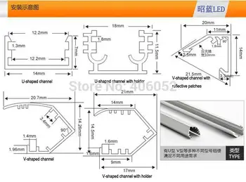 10pcs SMD5630 led bar luč 12v led trak kabinet svetlobe 36LEDs/0,5 M Z V-oblikovan Aluminij kanal Slike 0