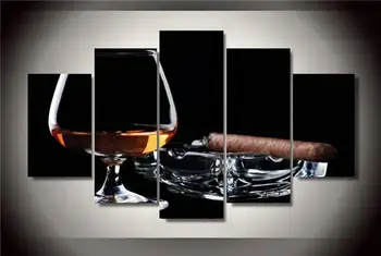 Hd Natisnjeni Žganja In Cigar Slikarstvo Na Platno Soba Dekoracijo Natisni Plakat Sliko Platno Brezplačna Dostava/Ny-1873 še Vedno življenje