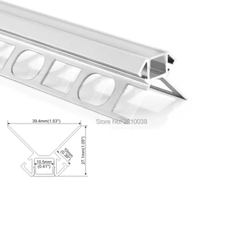 10 X 1 M Nastavi/Veliko V obliko led alu profil za led trak X tip aluminum led kanal ekstrudiranje za steno kotu razsvetljavo