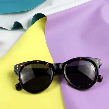 Trendovska sončna Očala Za Ženske Letnik Krog Moških sončna Očala UV400 blagovne Znamke Oblikovalec Acetat Vožnje Odtenki Gafas De Sol