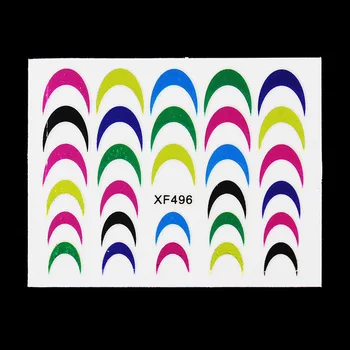 Debelo Stanja Multicolor Nail Art Nalepke Nail Art francoski Nasveti Vodnik Nalepke DIY Šablona za Manikiranje Orodje 50pcs/veliko brezplačna dostava