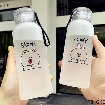 Ustvarjalne osebnosti trend neto rdeča plastična vode pokal korejsko dekle študent lepe poletne prenosni pijačo skodelico 500 ml Slike 3
