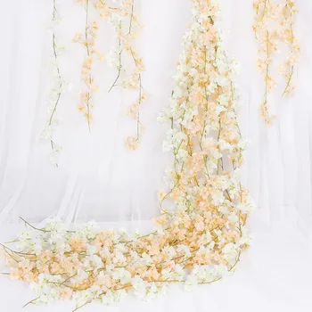 180 cm umetno ponaredek svile sakura cvetovi cvet vinske trte stranka dobave garland Svile Ivy steni Visi garland poroka doma dekor