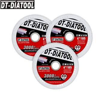 DT-DIATOOL 3pcs Diamond Kovinske Žage za Jeklene Cevi, Železne Rebrasti Kota Jekla Diamond Cut-off Rezilo Dia 4 inch/105mm