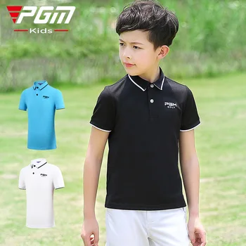 PGM Poletje Fantje Golf Vrh Junior Oblačila Kratek Rokav T-Shirt Dihanje Tkanine