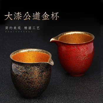 Ročno Izdelan Z Veliko Kapaciteto, Barve Pošteno Zlato Skodelico Čaja Pot Gilding Obrti Kung Fu Čaj Posoda Čaj Pokal Slike 1