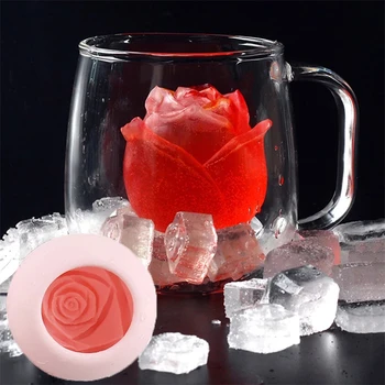 1pc Silikonske Ice Plesni Icecube Maker Čokoladni Mousse Plesni DIY Milo Plesni Viski Hokej na Ledu Aparat za Sok Torta Dekor 3D Rose Medved Slike 1