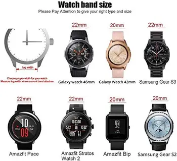 22 mm 20 mm Milanese Zanke Watch Trak Za Samsung Galaxy Watch 3 Galaxy Watch 46mm 42mm Aktivna 2 mrežnega Očesa Pasu Za Huawei Watch Gt 2