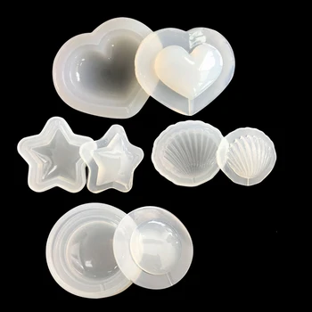 Živim 3D shell srce pet opozoril star Silikonski Kalup za nakit Smolo Silikonski Kalup ročno DIY epoksi smolo plesni